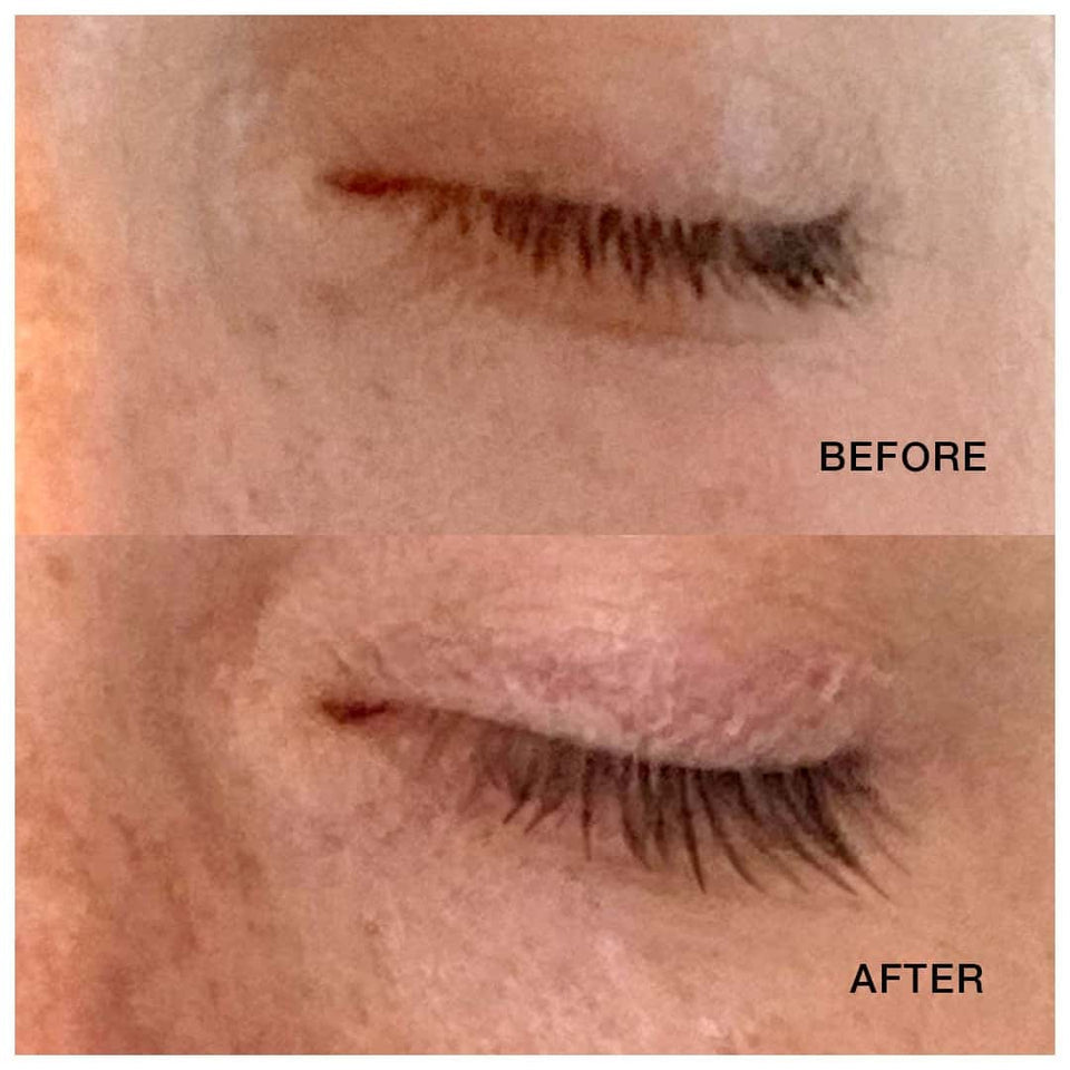Get luscious lashes with our eyelash serum. Say bye to false lashes. Yep.